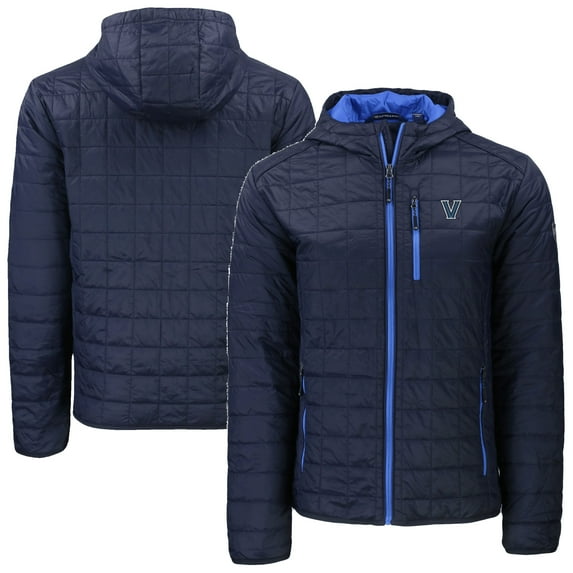 Men's-Cutter & Buck Navy Villanova Wildcats Rainier Eco PrimaLoft Hooded Full-Zip Jacket