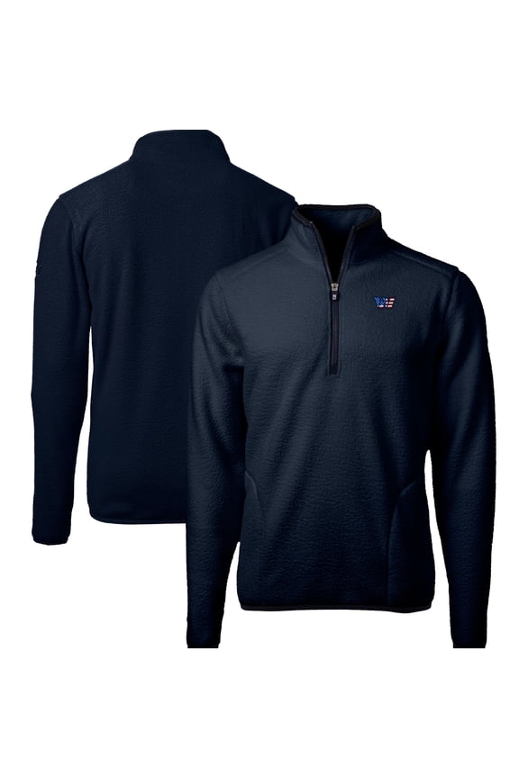 Men's Cutter & Buck Navy Washington Commanders Big & Tall Cascade Eco Fleece Quarter-Zip Jacket