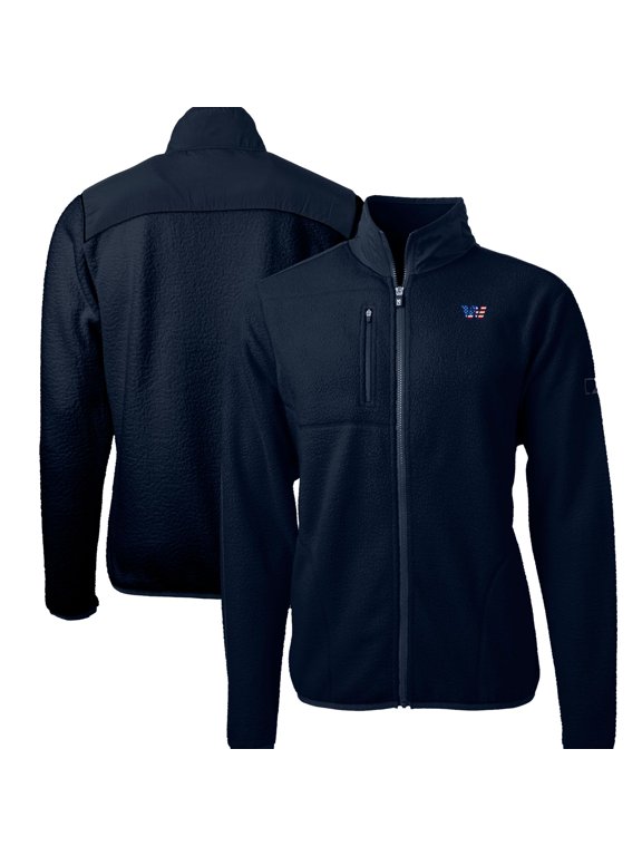 Men's Cutter & Buck Navy Washington Commanders Big & Tall Cascade Eco Sherpa Fleece Full-Zip Jacket