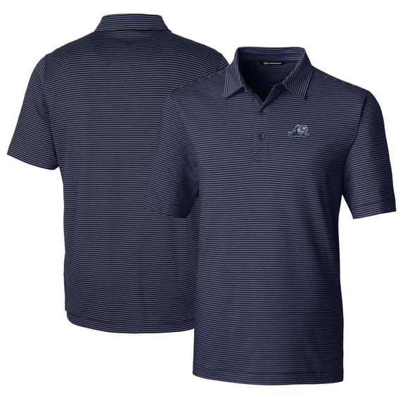 Men's Cutter & Buck Navy West Michigan Whitecaps Big & Tall Forge Pencil Stripe Stretch Polo