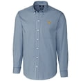 thumbnail image 1 of Men's Cutter & Buck Navy West Virginia Mountaineers Big & Tall Stretch Gingham Long Sleeve Button Down Shirt, 1 of 1