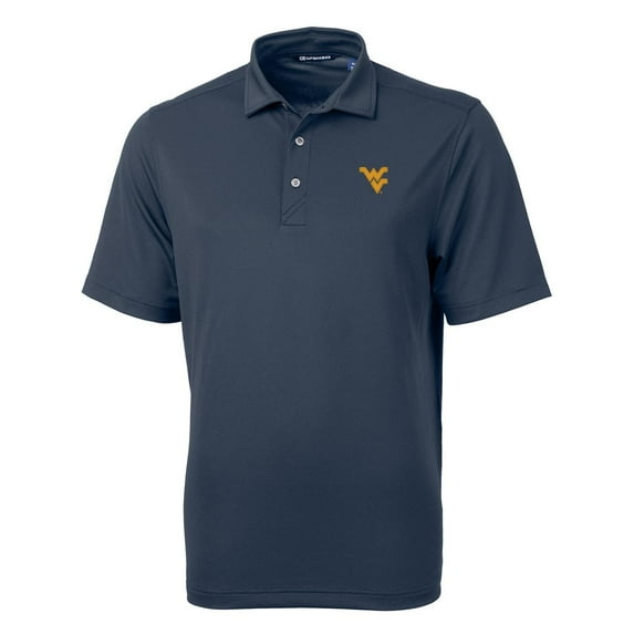 Men's Cutter & Buck Navy West Virginia Mountaineers Big & Tall Virtue Eco Pique Recycled Polo