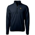 thumbnail image 1 of Men's Cutter & Buck Navy West Virginia Mountaineers Team Logo Cascade Eco Sherpa Fleece Quarter-Zip Pullover Jacket, 1 of 1