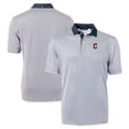 thumbnail image 1 of Men's Cutter & Buck Navy/White Cleveland Guardians Virtue Eco Pique Micro Stripe Recycled Big & Tall Polo, 1 of 3