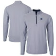 thumbnail image 1 of Men's Cutter & Buck Navy/White Detroit Tigers Virtue Eco Pique Micro Stripe Big & Tall Recycled Quarter-Zip Pullover Top, 1 of 3