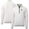 thumbnail image 1 of Men's Cutter & Buck  Oatmeal Louisville Bats Cascade Eco Sherpa Fleece Quarter-Zip Jacket, 1 of 3