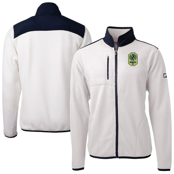 Men's-Cutter & Buck Oatmeal Nashville SC Cascade Eco Fleece Full Zip Jacket