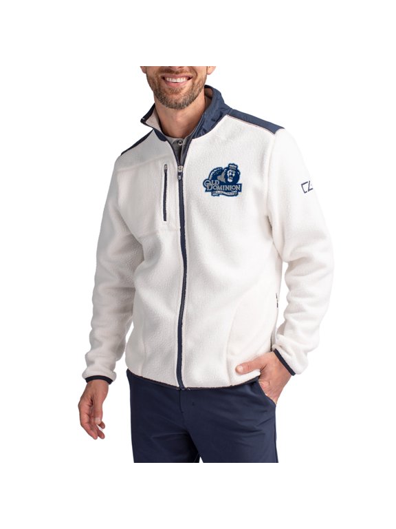 Men's Cutter & Buck Oatmeal Old Dominion Monarchs Cascade Eco Fleece Full-Zip Jacket