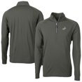 thumbnail image 1 of Men's Cutter & Buck Olive Los Angeles Dodgers Adapt Eco Raglan Quarter-Zip Jacket, 1 of 3
