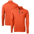 thumbnail image 1 of Men's Cutter & Buck Orange Chicago Bears Adapt Eco Knit Stretch Recycled Quarter-Zip Throwback Pullover Top, 1 of 3