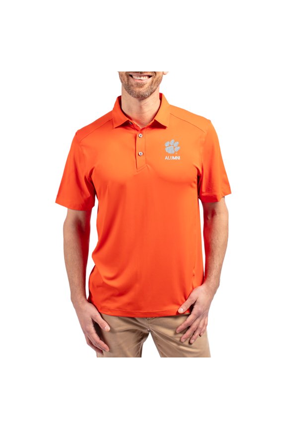 Men's-Cutter & Buck Orange Clemson Tigers Forge Alumni Eco Stretch Recycled Polo