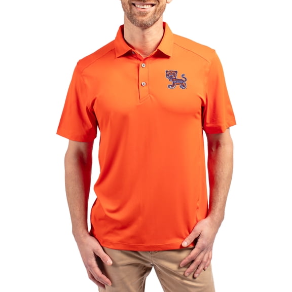 Men's-Cutter & Buck  Orange Clemson Tigers Forge Eco Stretch Recycled Polo