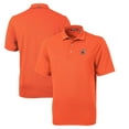 thumbnail image 1 of Men's Cutter & Buck Orange Cleveland Browns Throwback Logo Virtue Eco Pique Recycled Big & Tall Polo, 1 of 3