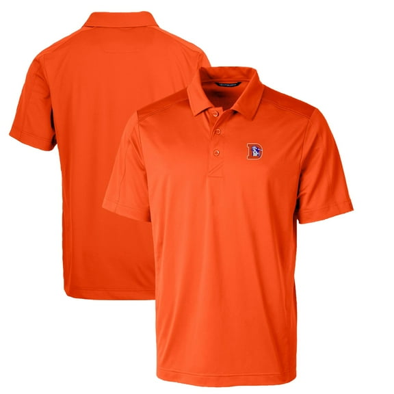 Men's Cutter & Buck Orange Denver Broncos Throwback Logo Big & Tall Prospect Textured Stretch Polo