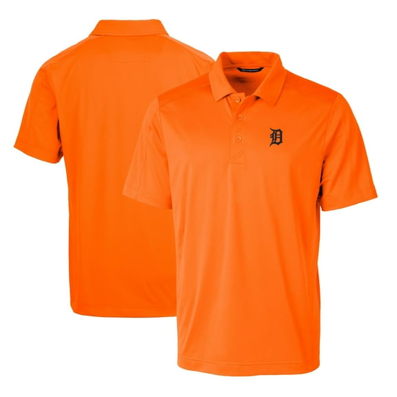 Men's Cutter & Buck Orange Detroit Tigers Prospect Textured Stretch Polo