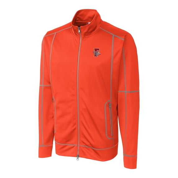 Men's Cutter & Buck Orange Fresno Grizzlies Clique Helsa Performance Full-Zip Knit Jacket