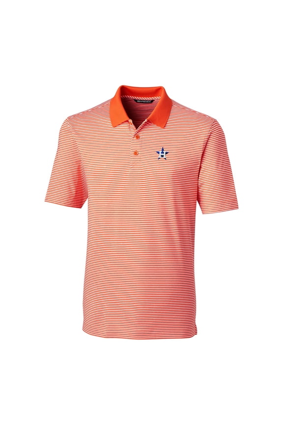 Men's Cutter & Buck Orange Houston Astros Big & Tall Forge Tonal Stripe Polo