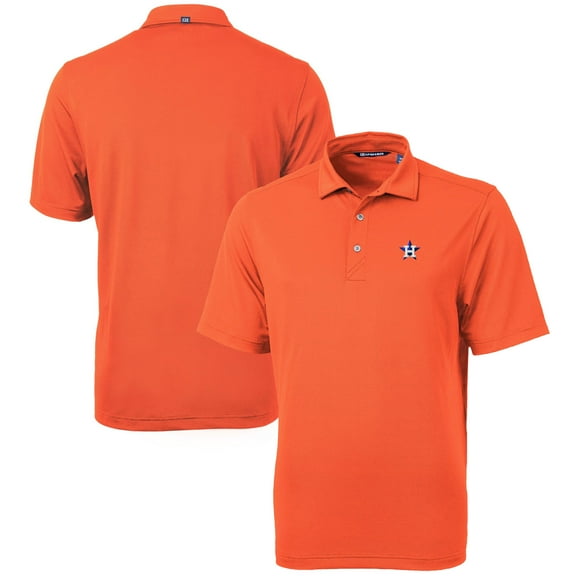 Men's Cutter & Buck Orange Houston Astros Big & Tall Virtue Eco Pique Recycled Polo