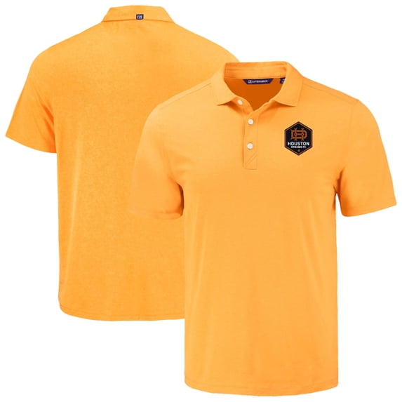 Men's Cutter & Buck Orange Houston Dynamo FC Coastline Epic Comfort Eco Recycled Polo