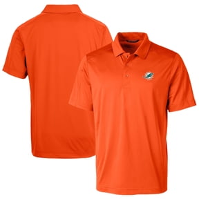 Men's Cutter & Buck Orange Miami Dolphins Prospect Textured Stretch Polo