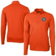 thumbnail image 1 of Men's Cutter & Buck Orange New York City FC DryTec Virtue Eco Pique Recycled Quarter-Zip Pullover, 1 of 3