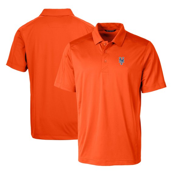 Men's Cutter & Buck Orange New York Mets Prospect Textured Stretch Polo