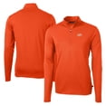 thumbnail image 1 of Men's Cutter & Buck Orange Oklahoma State Cowboys Virtue Eco Pique Recycled Quarter-Zip Jacket, 1 of 3