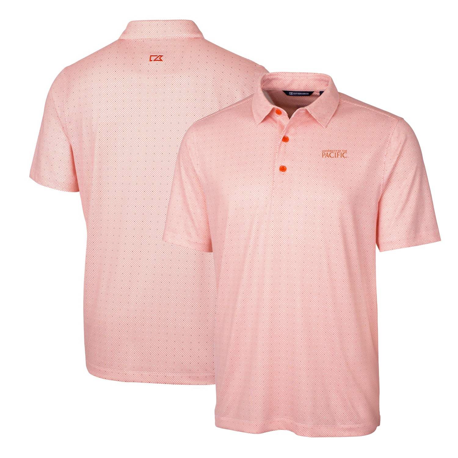 Men's Cutter & Buck Orange Pacific Tigers Big & Tall Pike Double Dot Print Stretch Polo - image 1 of 3