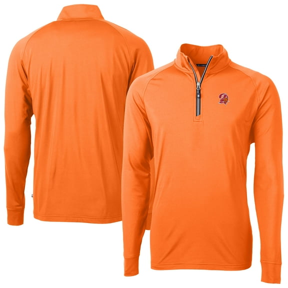 Men's Cutter & Buck Orange Tampa Bay Buccaneers  Adapt Eco DryTec Raglan Quarter-Zip Jacket