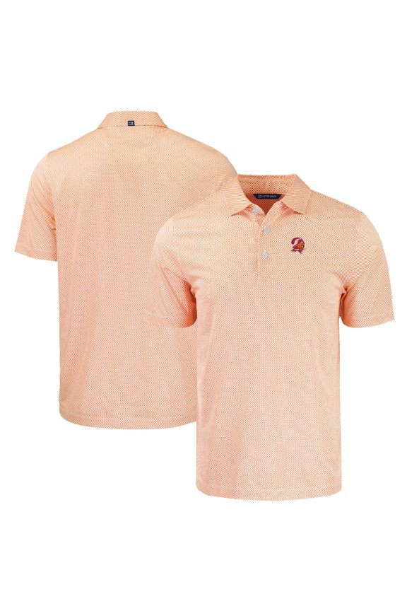 Men's Cutter & Buck  Orange Tampa Bay Buccaneers Throwback Big & Tall Pike Eco Symmetry Print Stretch Recycled Polo