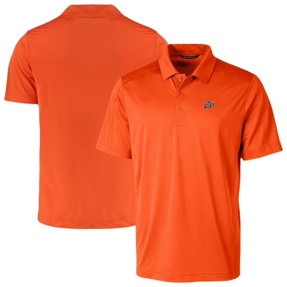 Men's Cutter & Buck Orange UTEP Miners Prospect Eco Textured Stretch Recycled Polo