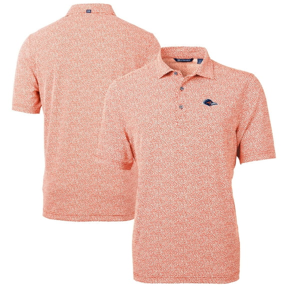 Men's Cutter & Buck Orange UTSA Roadrunners DryTec Virtue Eco Pique Botanical Print Recycled Polo