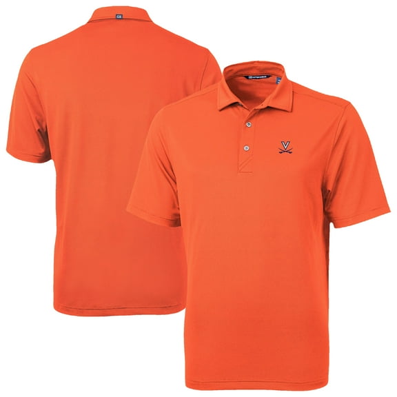 Men's Cutter & Buck Orange Virginia Cavaliers Virtue Eco Pique Recycled Polo