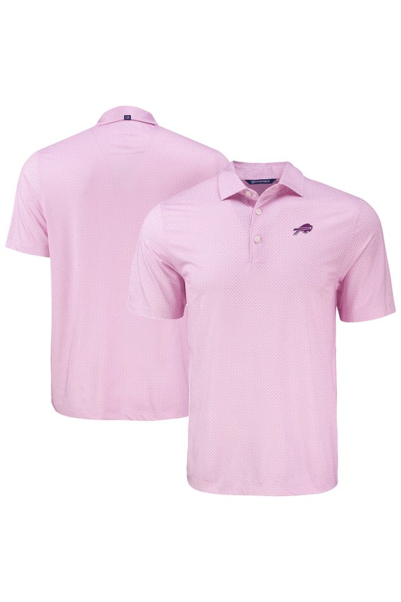 Men's Cutter & Buck Pink Buffalo Bills Pike Eco Diamond Dot Print Recycled Polo
