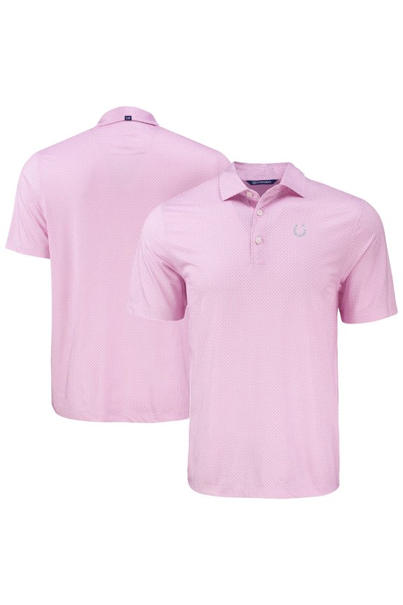 Men's Cutter & Buck Pink Indianapolis Colts Pike Eco Diamond Dot Print Recycled Polo