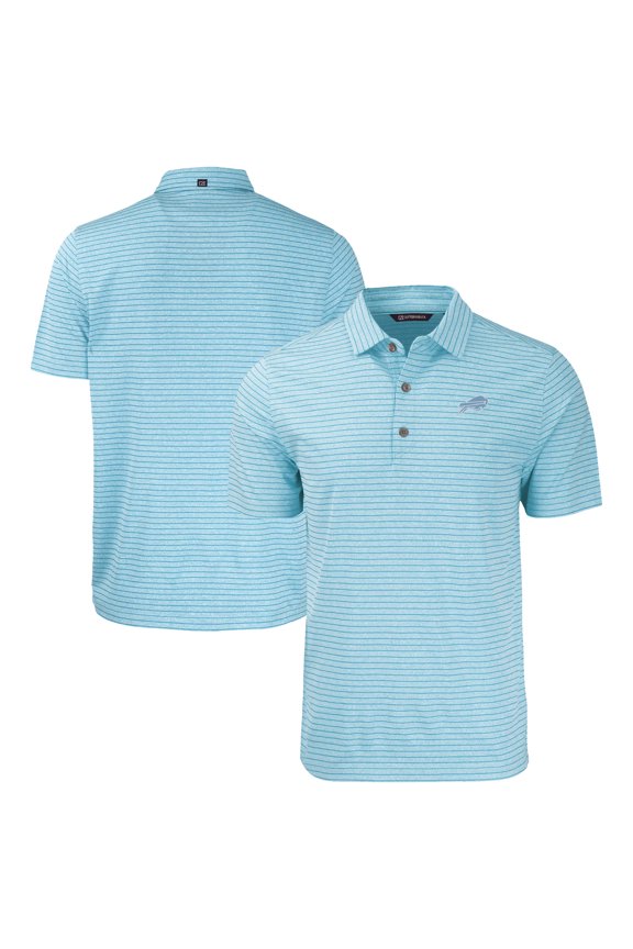 Men's Cutter & Buck  Powder Blue Buffalo Bills Forge Eco Heather Stripe Stretch Recycled Big & Tall Polo