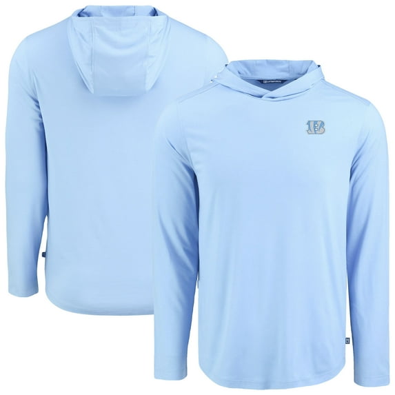 Men's Cutter & Buck Powder Blue Cincinnati Bengals Coastline Epic Comfort Eco Recycled Men's Hooded Shirt