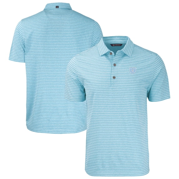 Men's Cutter & Buck Powder Blue Las Vegas Raiders Forge Eco Heather Stripe Stretch Recycled Big & Tall Polo