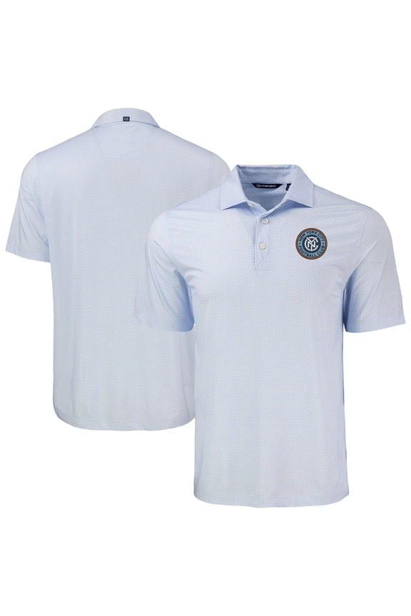 Men's-Cutter & Buck Powder Blue New York City FC Big & Tall Pike Eco Diamond Dot Print Recycled Polo