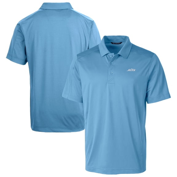 Men's Cutter & Buck Powder Blue New York Jets Prospect Eco Textured Stretch Recycled Polo