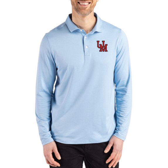 Men's Cutter & Buck Powder Blue Ole Miss Rebels Vault Coastline Epic Comfort Long-Sleeve Polo