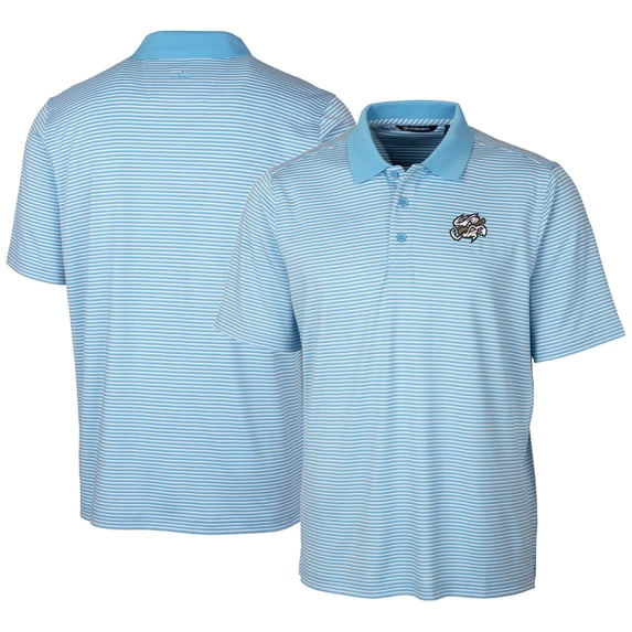Men's Cutter & Buck Powder Blue Omaha Storm Chasers Forge Tonal Stripe Stretch Polo