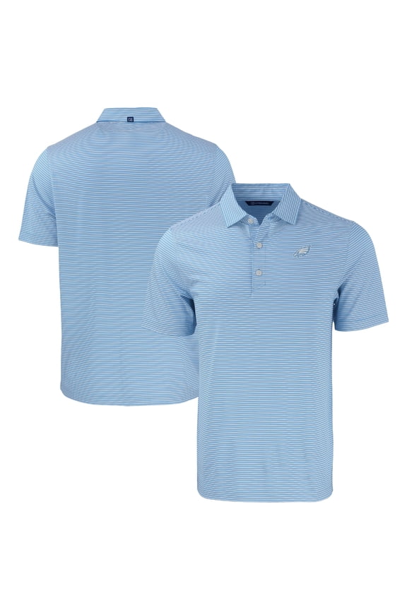Men's Cutter & Buck Powder Blue Philadelphia Eagles Forge Eco Double Stripe Stretch Recycled Big & Tall Polo