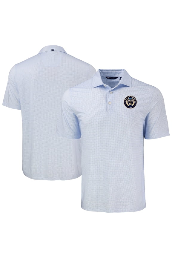 Men's-Cutter & Buck Powder Blue Philadelphia Union Big & Tall Pike Eco Diamond Dot Print Recycled Polo