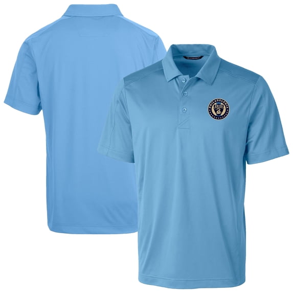 Men's-Cutter & Buck Powder Blue Philadelphia Union Prospect Eco Textured Stretch Recycled Polo