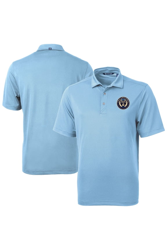 Men's-Cutter & Buck Powder Blue Philadelphia Union Virtue Eco Pique Recycled Polo