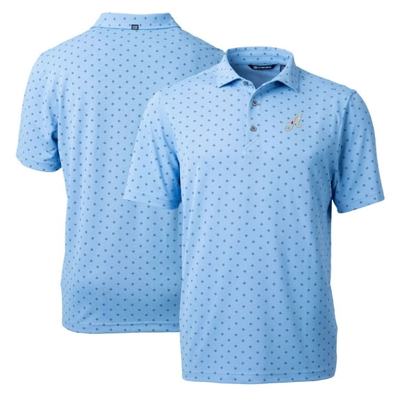 Men's Cutter & Buck Powder Blue Reno Aces Virtue Eco Pique Tile Print Recycled Polo