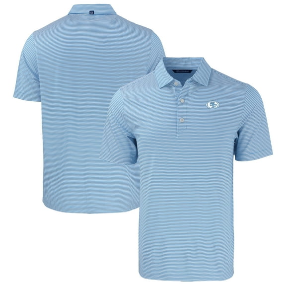 Men's Cutter & Buck Powder Blue San Francisco 49ers Forge Eco Double Stripe Stretch Recycled Polo