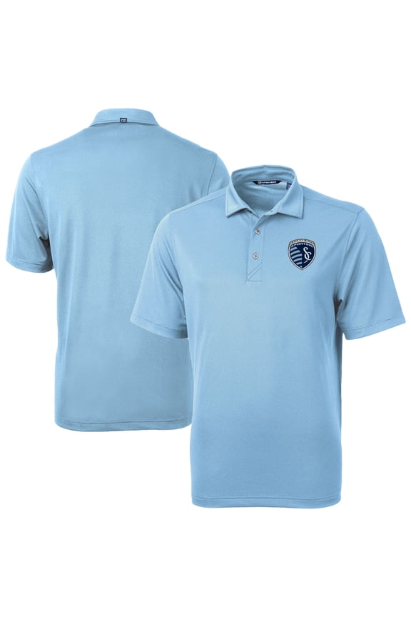 Men's-Cutter & Buck  Powder Blue Sporting Kansas City Virtue Eco Pique Recycled Polo