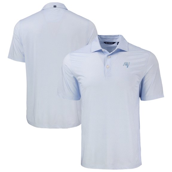 Men's Cutter & Buck Powder Blue Tampa Bay Buccaneers Pike Eco Diamond Dot Print Recycled Big & Tall Polo